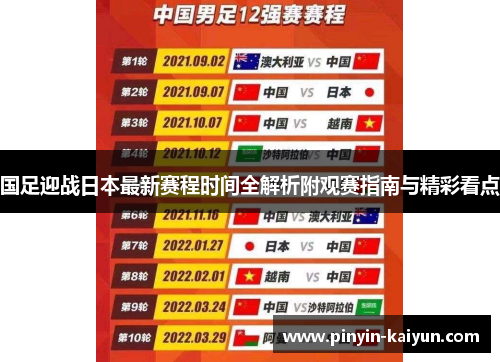 国足迎战日本最新赛程时间全解析附观赛指南与精彩看点