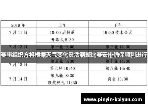 赛事组织方将根据天气变化灵活调整比赛安排确保顺利进行
